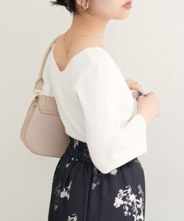 NICE CLAUP / OLIVE des OLIVE OUTLET(ナイスクラップ  / オリーブ デ オリーブ アウトレット) 【natural couture】前後２WAY7分袖リブニット