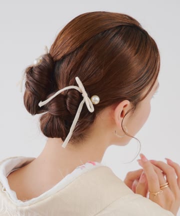 Lattice(ラティス) 【和装におすすめ/オケージョン】ベロアリボンUピンセット(4P)