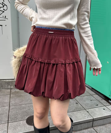 CIAOPANIC(チャオパニック) レザーライクバルーンミニスカート