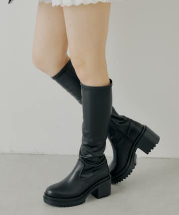 Chico(チコ) 【REVIVAL】厚底チャンキーストレッチロングブーツ