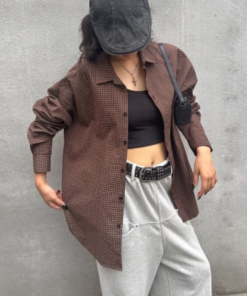 OUTLET(アウトレット) 【WHO'S WHO gallery】チェックBIGシャツ