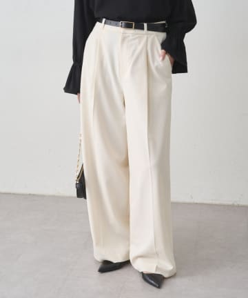 OUTLET(アウトレット) 【Loungedress】ストレートタックパンツ