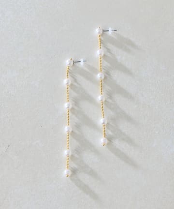 OUTLET(アウトレット) 【ear PAPILLONNER】ロングボールチェーンパールピアス