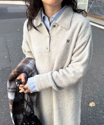 FREDY & GLOSTER(フレディ アンド グロスター) FR刺繍衿付きニットワンピース