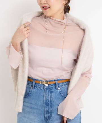 NOLLEY'S(ノーリーズ) ウォッシャブルシアーオーガンジータートルネック