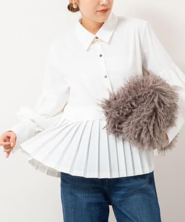 NOLLEY'S(ノーリーズ) ウォッシャブル切替プリーツブラウス