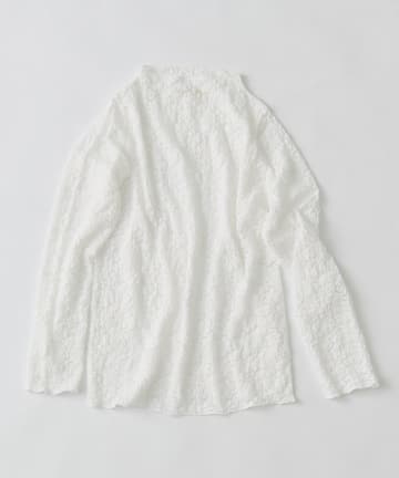 PUAL CE CIN(ピュアルセシン) フラワージャガードストレッチレースプチハイネックプルオーバー