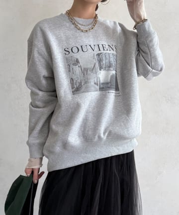 DOUDOU(ドゥドゥ) 【WEB限定】バックジップフォト裏ボアトップス