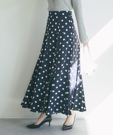 La boutique BonBon(ラブティックボンボン) 【今すぐお届け！・3サイズ展開あり】ドットマチフレアスカート
