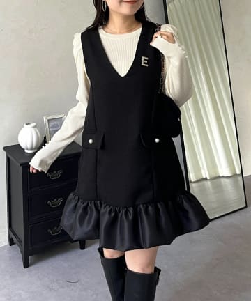 prose verse(プロズヴェール) 裾バルーンツイードジャンスカ