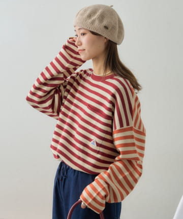 CIAOPANIC TYPY(チャオパニックティピー) 【GEVACO】ショートボーダーニットプルオーバー