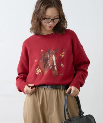 CIAOPANIC TYPY(チャオパニックティピー) 【GEVACO】フラワーホースジャガードニット