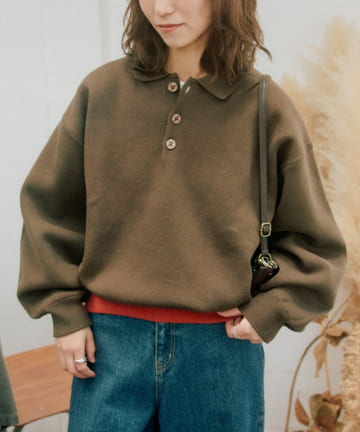 CIAOPANIC TYPY(チャオパニックティピー) 裾リブ配色ニットポロ