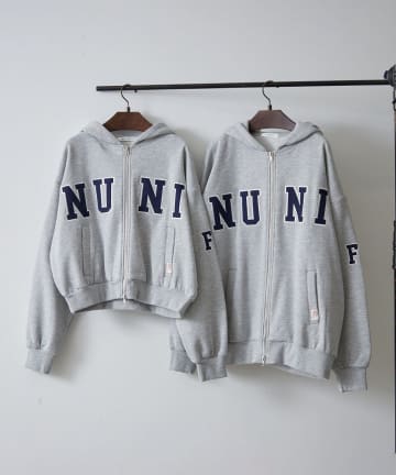 Remind me and forever(リマインドミーアンドフォーエバー) 【NUNIFE】【選べる2丈!】裏起毛ロゴパーカー