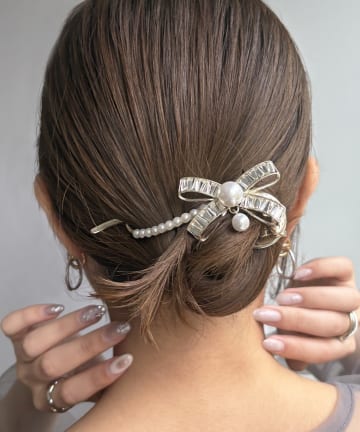 Lattice(ラティス) 【WEB限定】ストーンリボンバレッタ