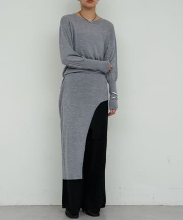 GALLARDAGALANTE(ガリャルダガランテ) 【HERITANOVUM】アシンメトリーニットワンピ