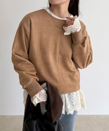 FREDY & GLOSTER(フレディ アンド グロスター) フェイクスエードダンボールプルオーバー