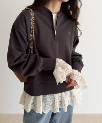 FREDY & GLOSTER(フレディ アンド グロスター) ハーフジップ裏毛スウェット