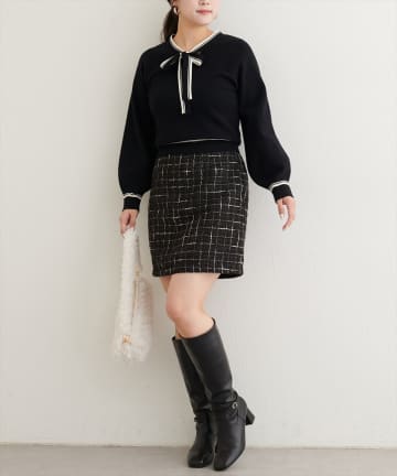 〈airi〉ツイードミニスカート