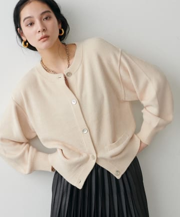 LARUTA(ラルータ) モチフワフェザーニットショートカーディガン