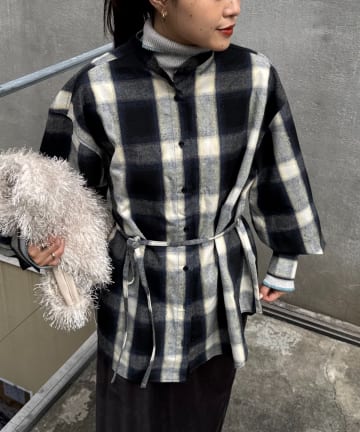 CIAOPANIC TYPY(チャオパニックティピー) ウエストマークチェックオーバーシャツ