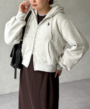 CPCM(シーピーシーエム) 【U.S. POLO ASSN.】裏起毛短丈パーカー