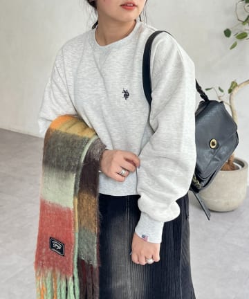 CPCM(シーピーシーエム) 【U.S. POLO ASSN.】クロップド裏起毛プルオーバー
