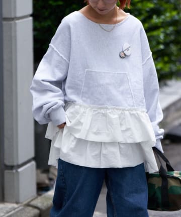 CIAOPANIC TYPY(チャオパニックティピー) 【etsinta/エシンタ】リメイク裾フリルスウェット