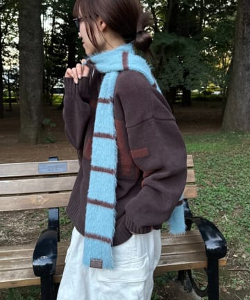 CIAOPANIC TYPY(チャオパニックティピー) シャギーボーダーマフラー