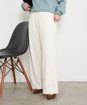 Jena　espace merveilleux(ジェナ　エスパスメルヴェイユ) 【ウエストゴム/足長効果◎】サテンナローパイピングパンツ
