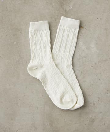 NICE CLAUP / OLIVE des OLIVE OUTLET(ナイスクラップ  / オリーブ デ オリーブ アウトレット) 【RMAF】ケーブル柄ソックス