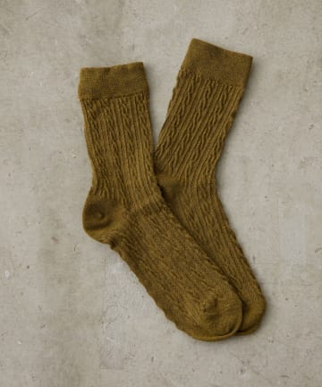 NICE CLAUP / OLIVE des OLIVE OUTLET(ナイスクラップ  / オリーブ デ オリーブ アウトレット) 【RMAF】ケーブル柄ソックス