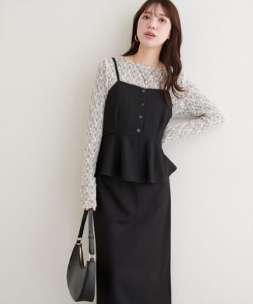 natural couture(ナチュラルクチュール) ペプラムビスチェ+タイトスカート