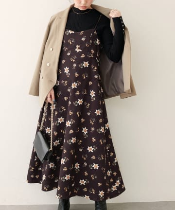 NICE CLAUP / OLIVE des OLIVE OUTLET(ナイスクラップ  / オリーブ デ オリーブ アウトレット) 【natural couture】フロリエンタルキャミワンピース