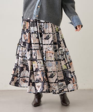 Remind me and forever(リマインドミーアンドフォーエバー) 【WEB限定】【NAO】アート柄フレアースカート