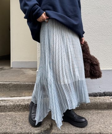 CIAOPANIC TYPY(チャオパニックティピー) 【チュニックとしても◎】2WAイレギュラーヘムプリーツチェックスカート