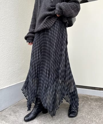 CIAOPANIC TYPY(チャオパニックティピー) 【チュニックとしても◎】2WAイレギュラーヘムプリーツチェックスカート