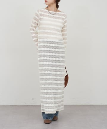 SHENERY(シーナリー) 透かし編みニットワンピース