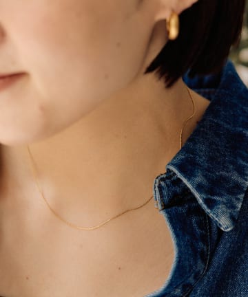 ear PAPILLONNER(イア パピヨネ) 《金属アレルギー対応/ステンレス》極細角エレガンスチェーンネックレス