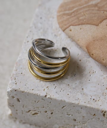 ear PAPILLONNER(イア パピヨネ) 《金属アレルギー対応/ステンレス》バイカラーワイヤードリング