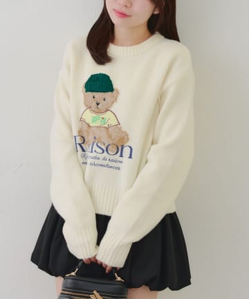 NICE CLAUP / OLIVE des OLIVE OUTLET(ナイスクラップ  / オリーブ デ オリーブ アウトレット) 【RMAF】ニット帽クマプルオーバー