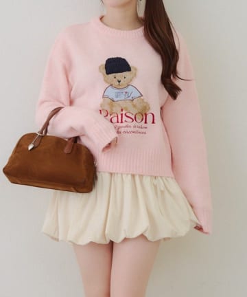 NICE CLAUP / OLIVE des OLIVE OUTLET(ナイスクラップ  / オリーブ デ オリーブ アウトレット) 【RMAF】ニット帽クマプルオーバー