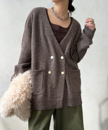 DOUDOU(ドゥドゥ) ヤクウールニットジャケット