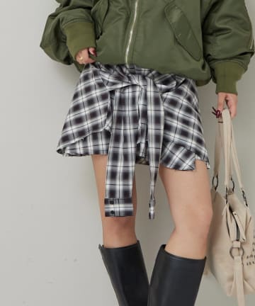 チェックラップスカート