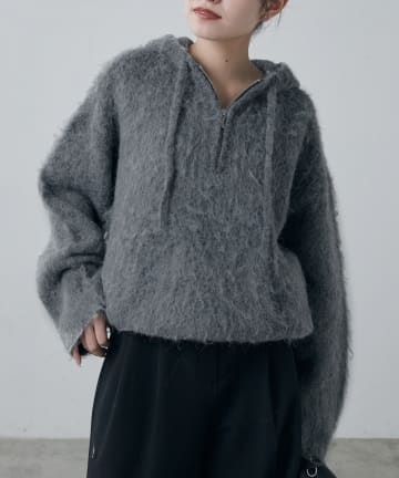 Lui's(ルイス) フワフワハーフZIPパーカー