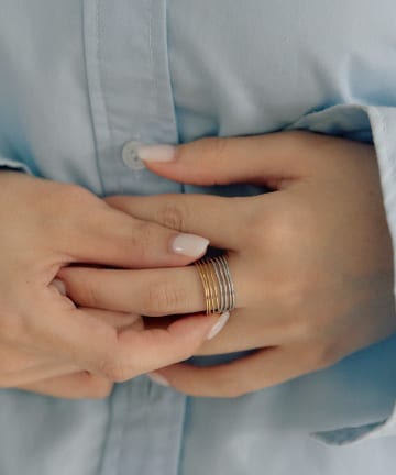 ear PAPILLONNER(イア パピヨネ) 《金属アレルギー対応/ステンレス》バイカラークロスドリング