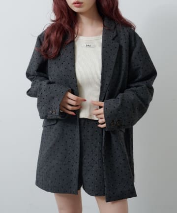 Kastane(カスタネ) 【11.8(土)12:00発売/WEB先行/セットアップ対応】ドットツイードジャケット