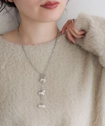 FREDY & GLOSTER(フレディ アンド グロスター) 粒パールY字チェーンネックレス