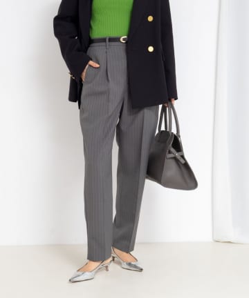 NOLLEY'S(ノーリーズ) 《セットアップ対応》ウォッシャブルタックテーパードパンツ