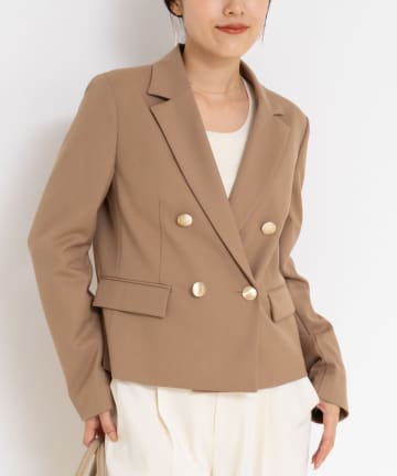 NOLLEY'S(ノーリーズ) 《セットアップ対応》ウォッシャブルウール混ツイルショートジャケット